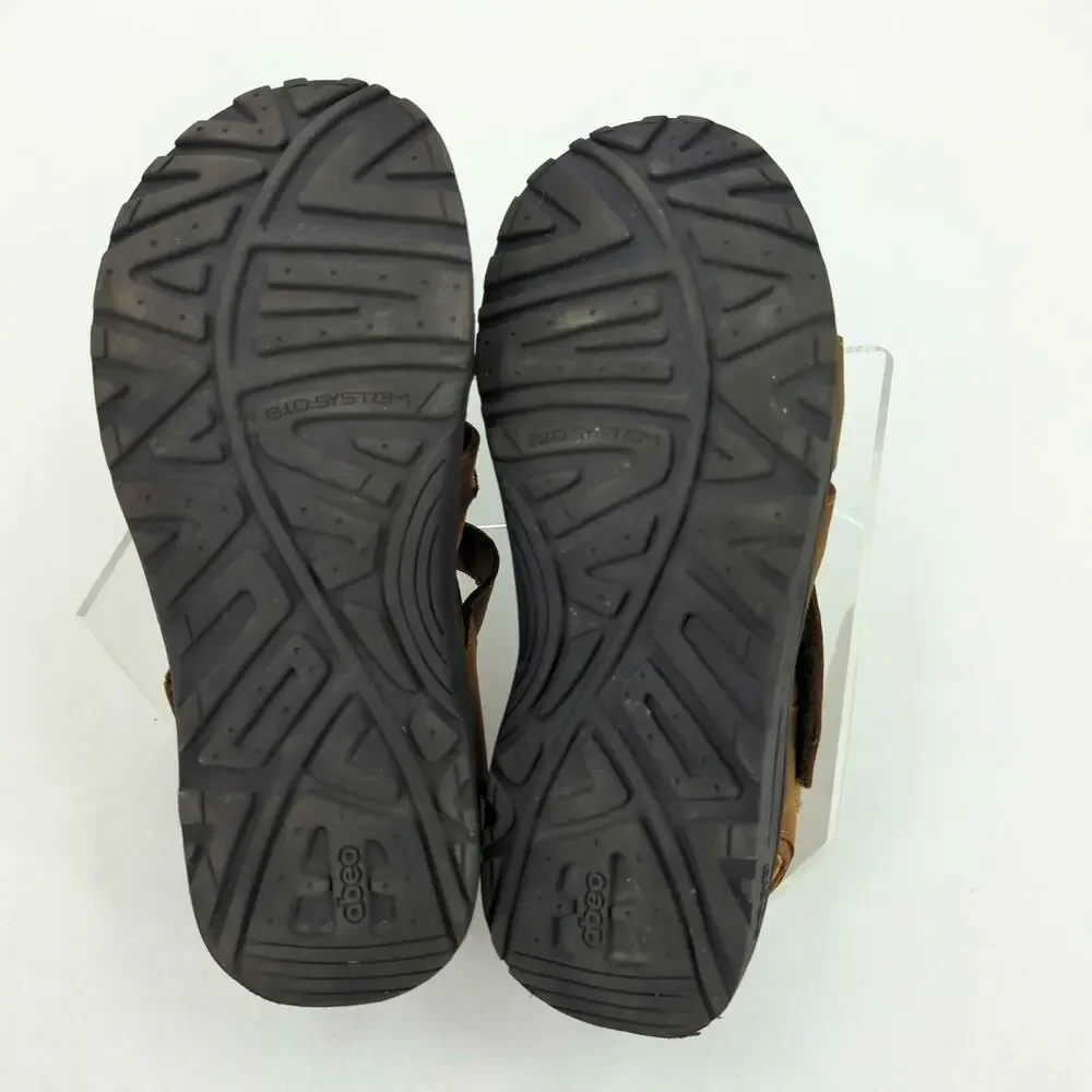 Abeo Sandals Mens 8 Brown Leather Burke Fisherman Bio System Neutral Footbed